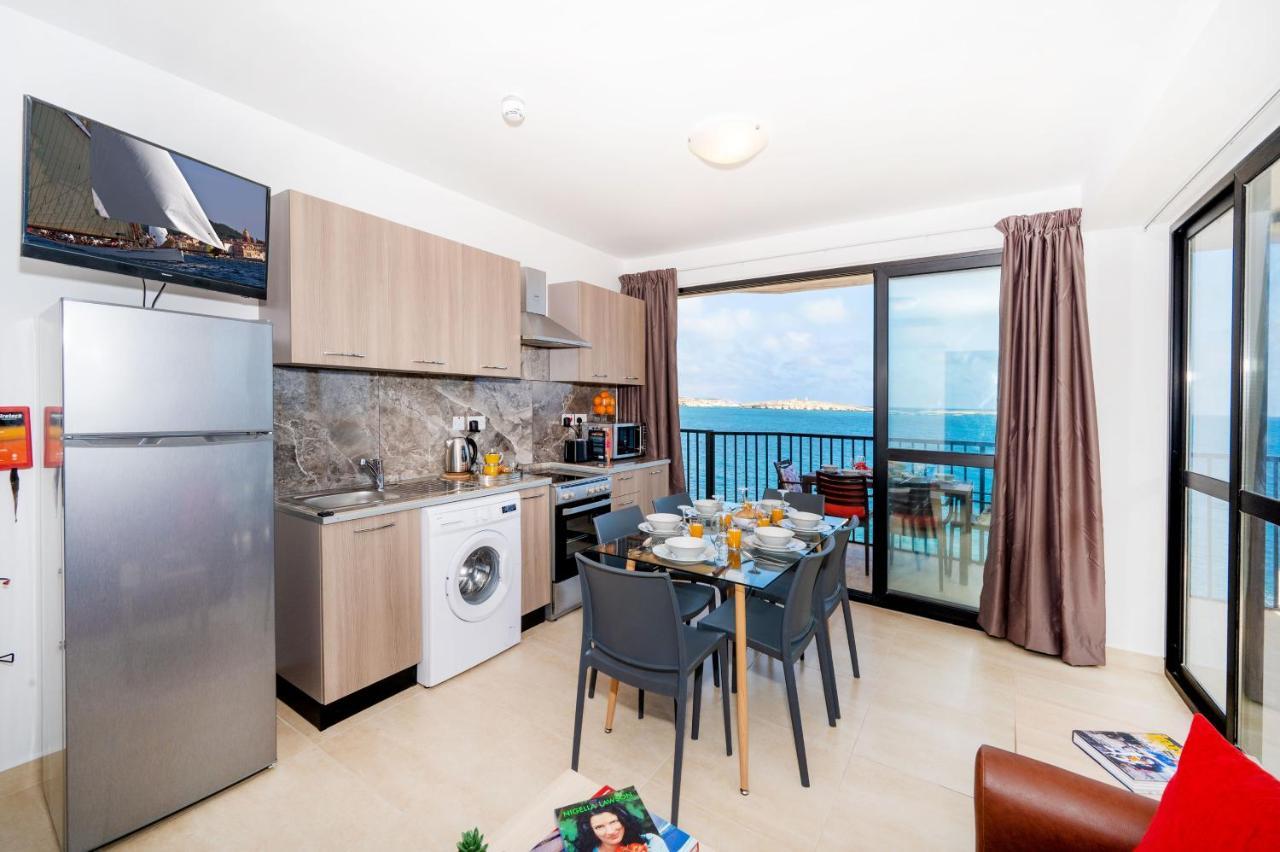 Islet Promenade Seafront Apartment With Large Corner Terrace By Getawaysmalta San Pawl il-Baħar Eksteriør billede