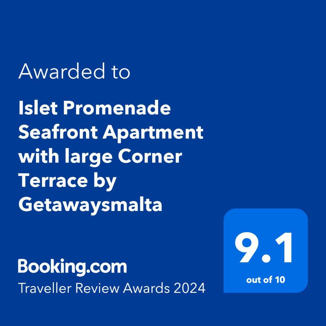 Islet Promenade Seafront Apartment With Large Corner Terrace By Getawaysmalta San Pawl il-Baħar Eksteriør billede